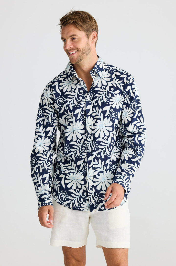 Oxford Shirt - Navy Troppo