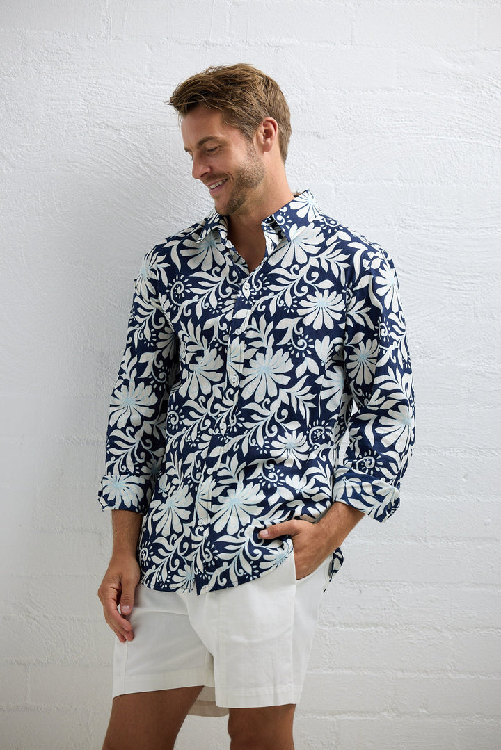 Oxford Shirt - Navy Troppo