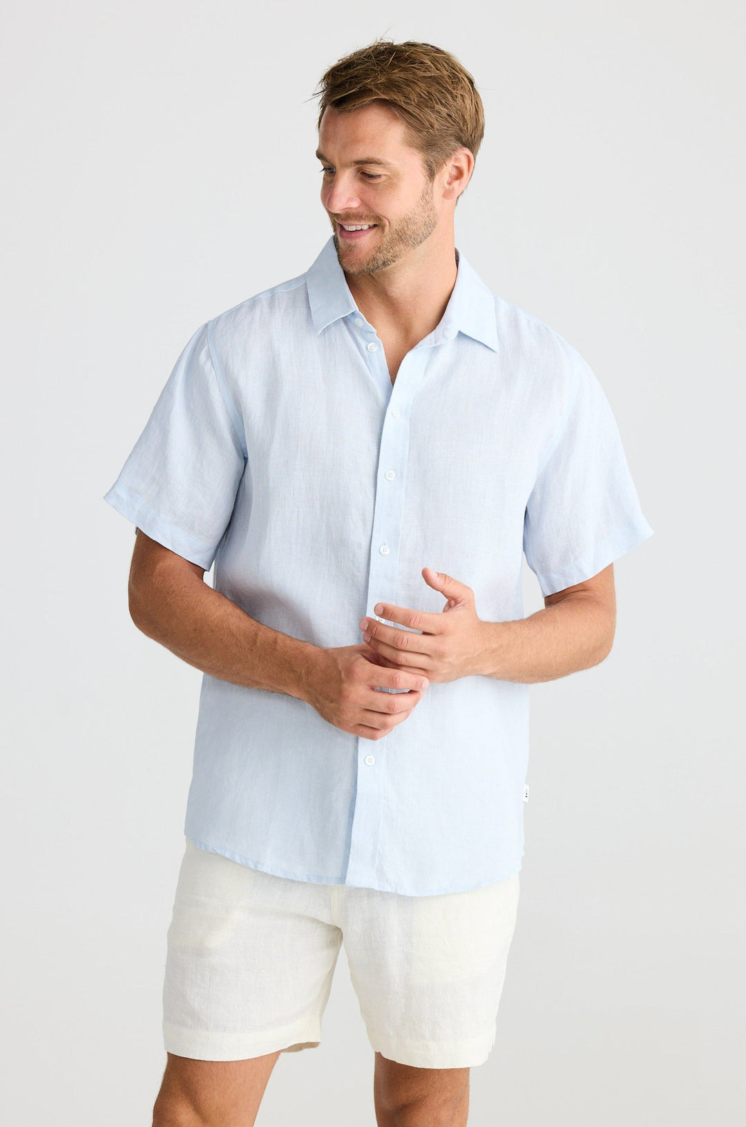 Harvard Shirt - Pale Blue Linen