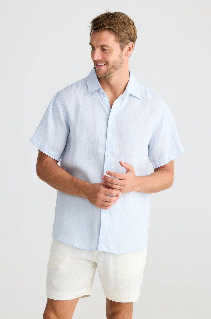 Harvard Shirt - Pale Blue Linen