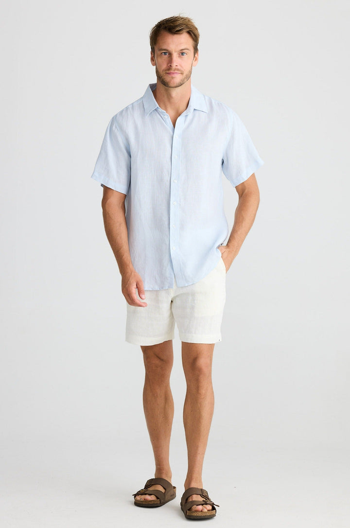 Harvard Shirt - Pale Blue Linen
