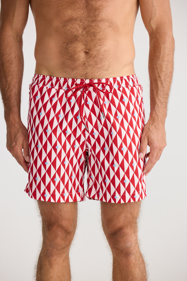Dartmouth Boardshort - Red Geo