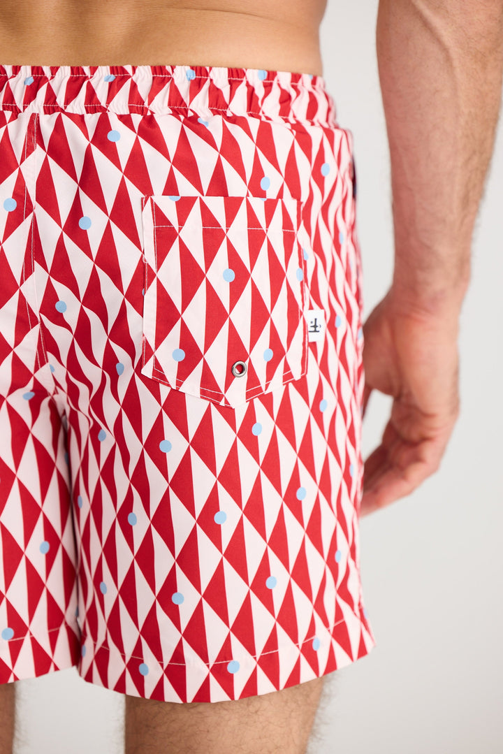 Dartmouth Boardshort - Red Geo
