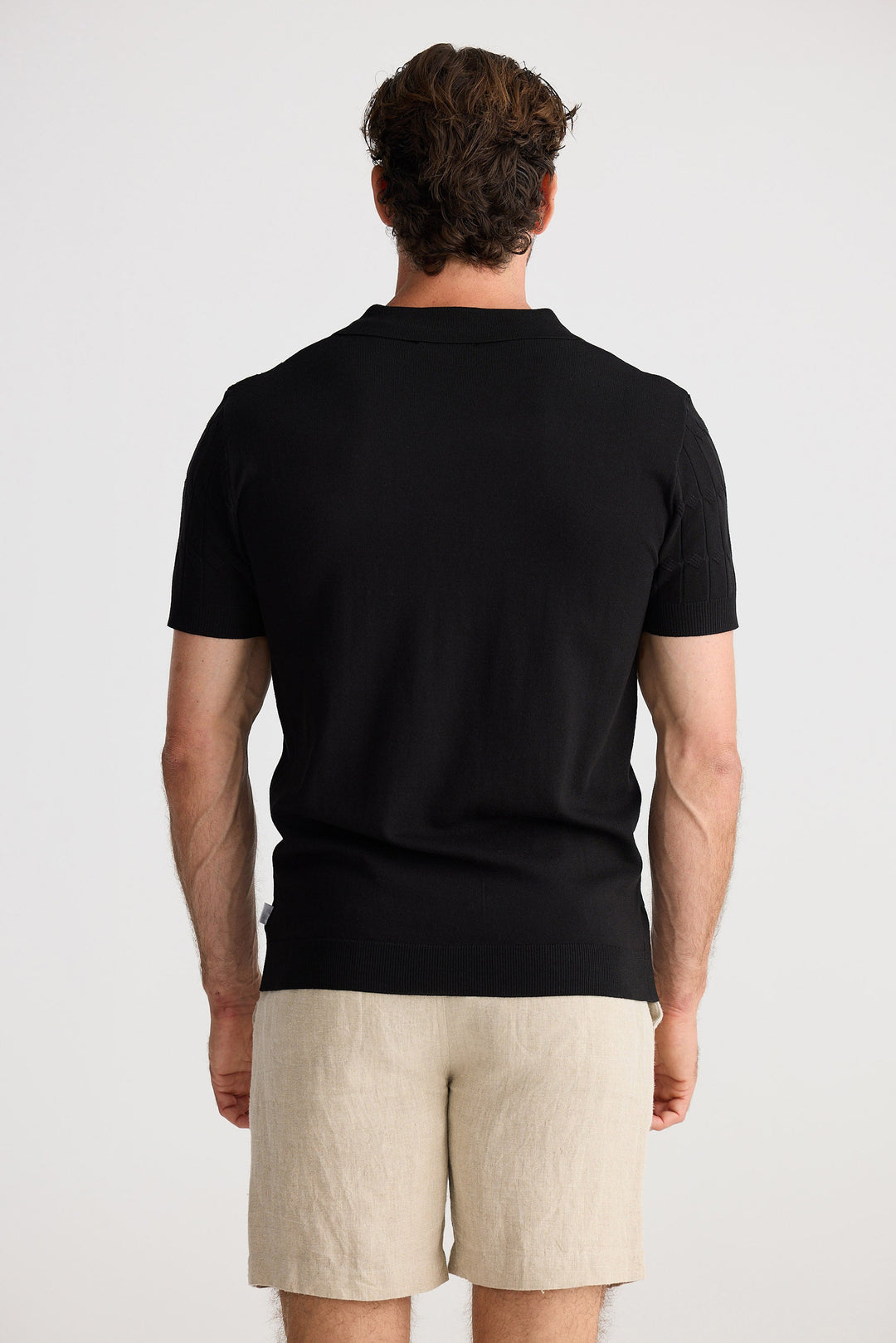 Flynn Knit SS Polo - Black
