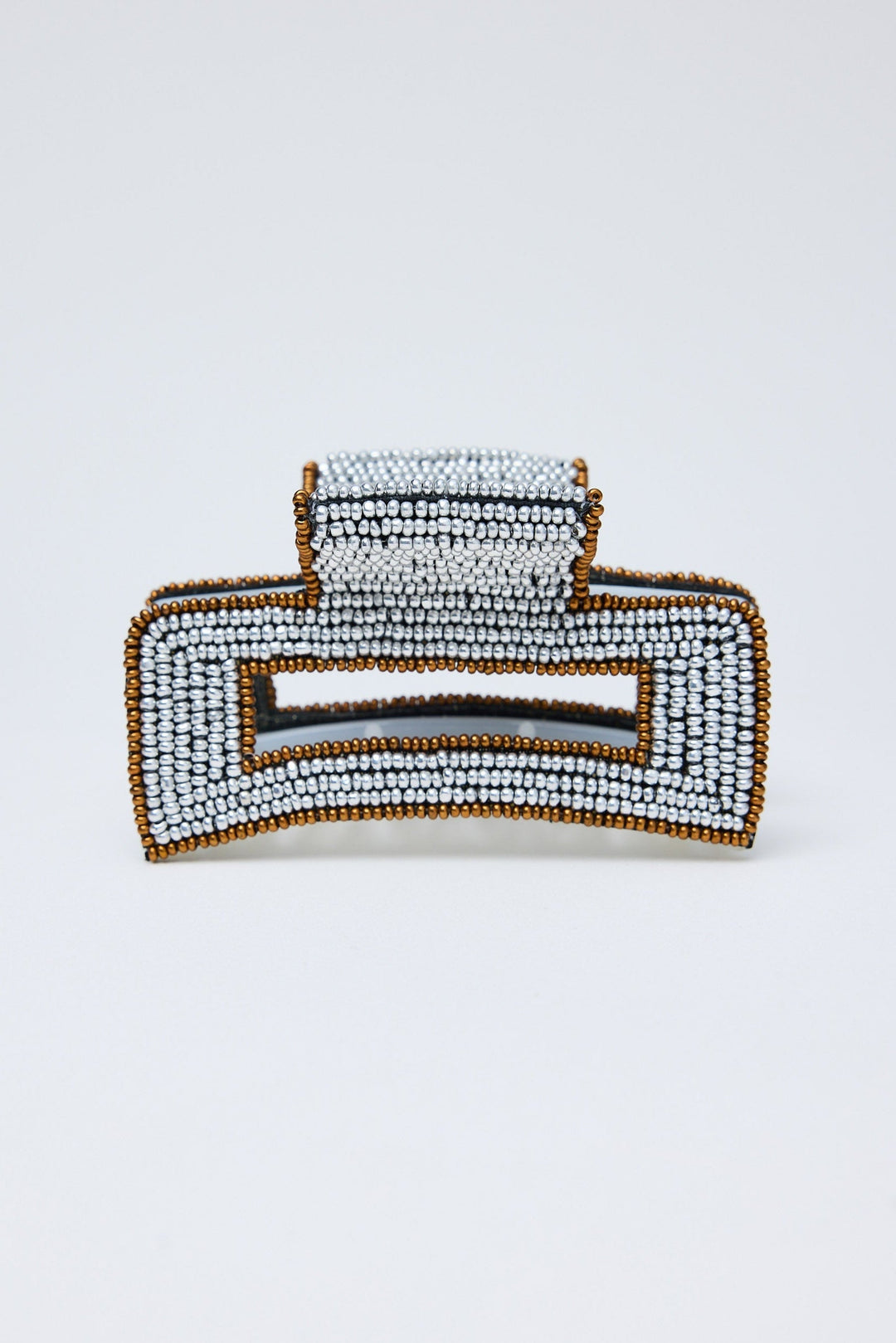 Beaded hair clip on a white background