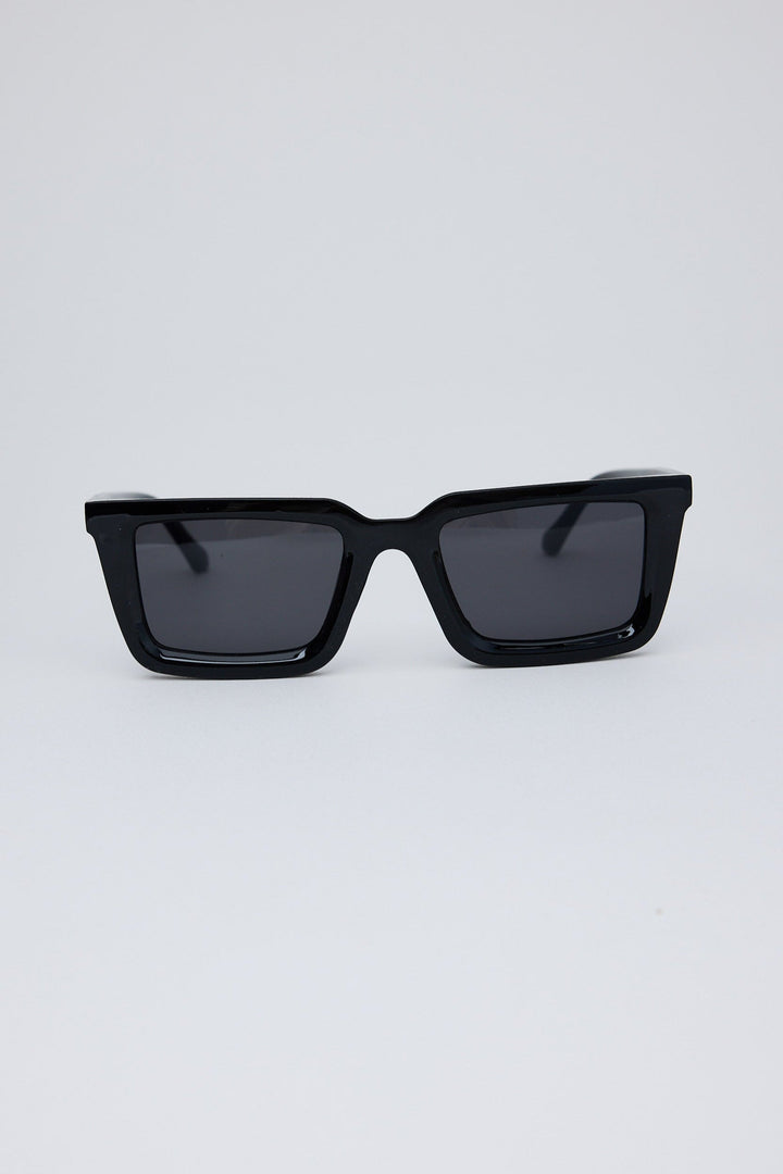 Black sunglasses on a white background