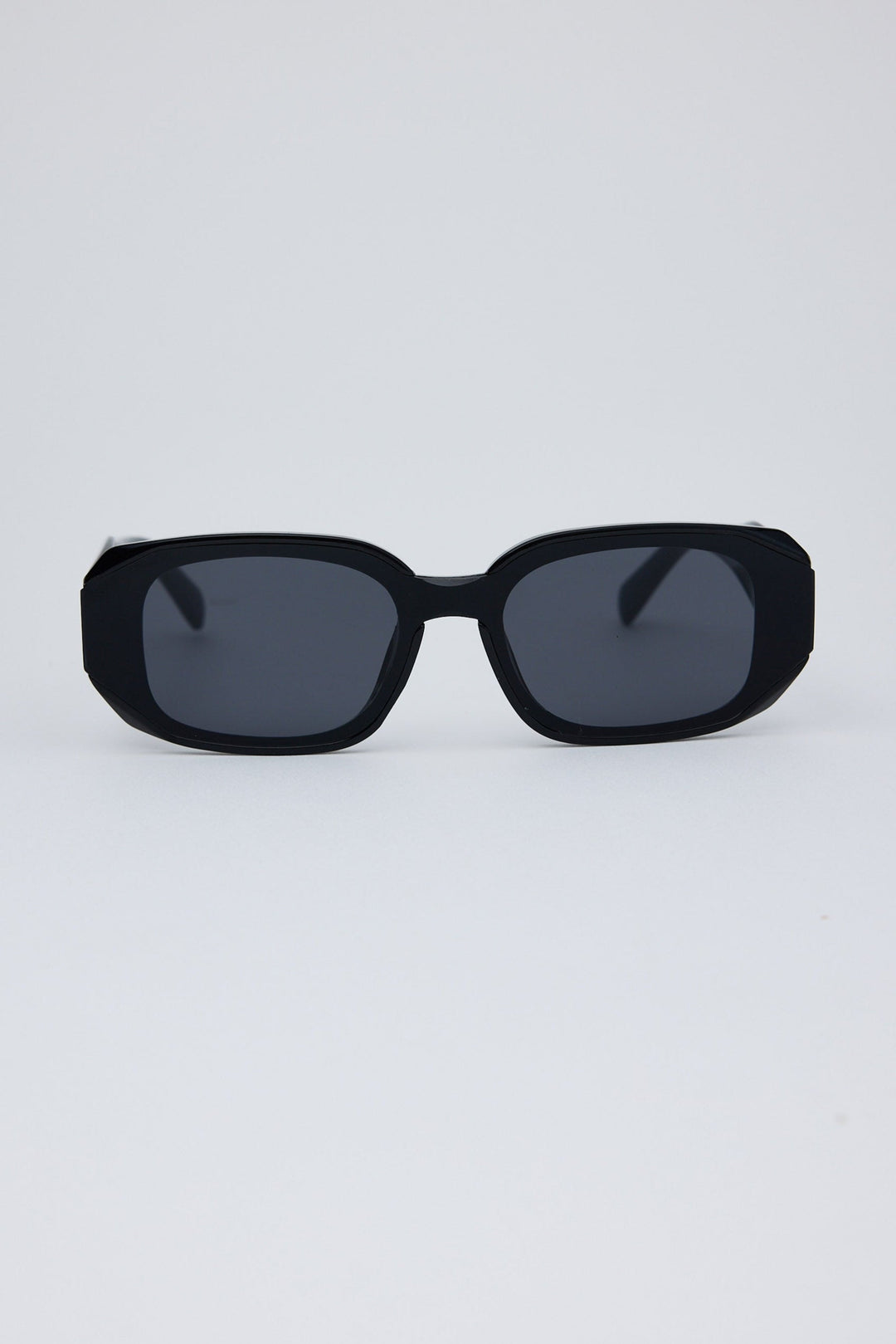 Black sunglasses on a white background
