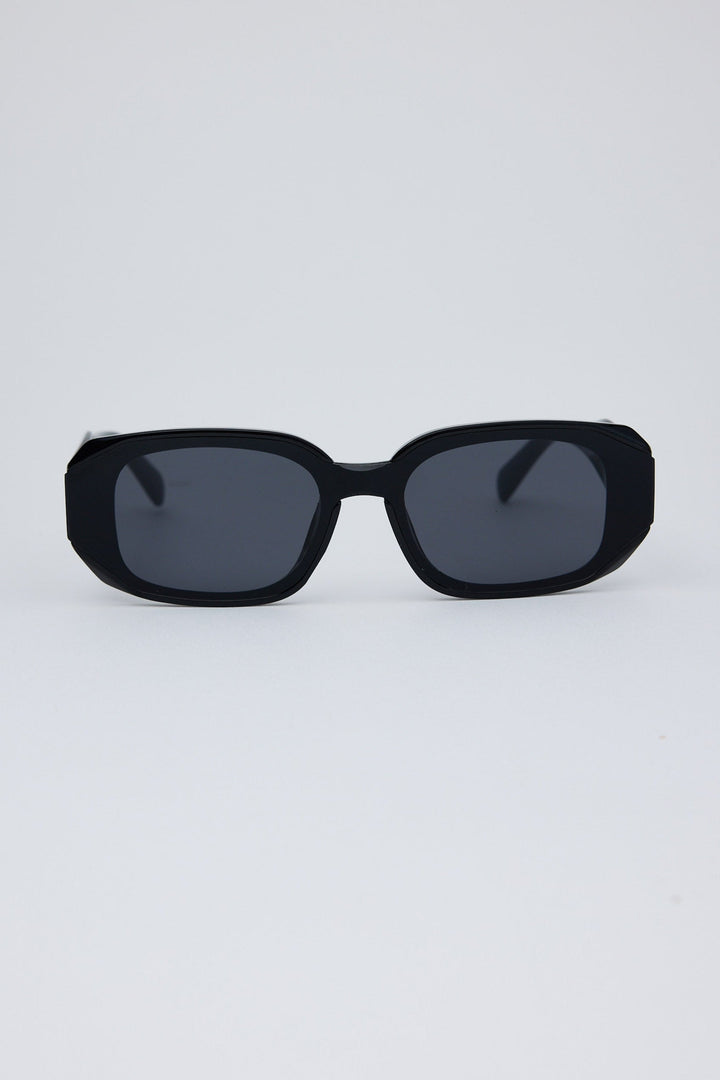 Black sunglasses on a white background