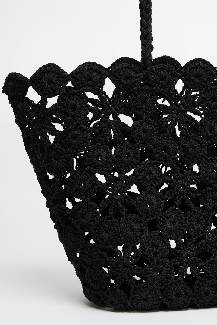 Lucy Basket in black, detail view.