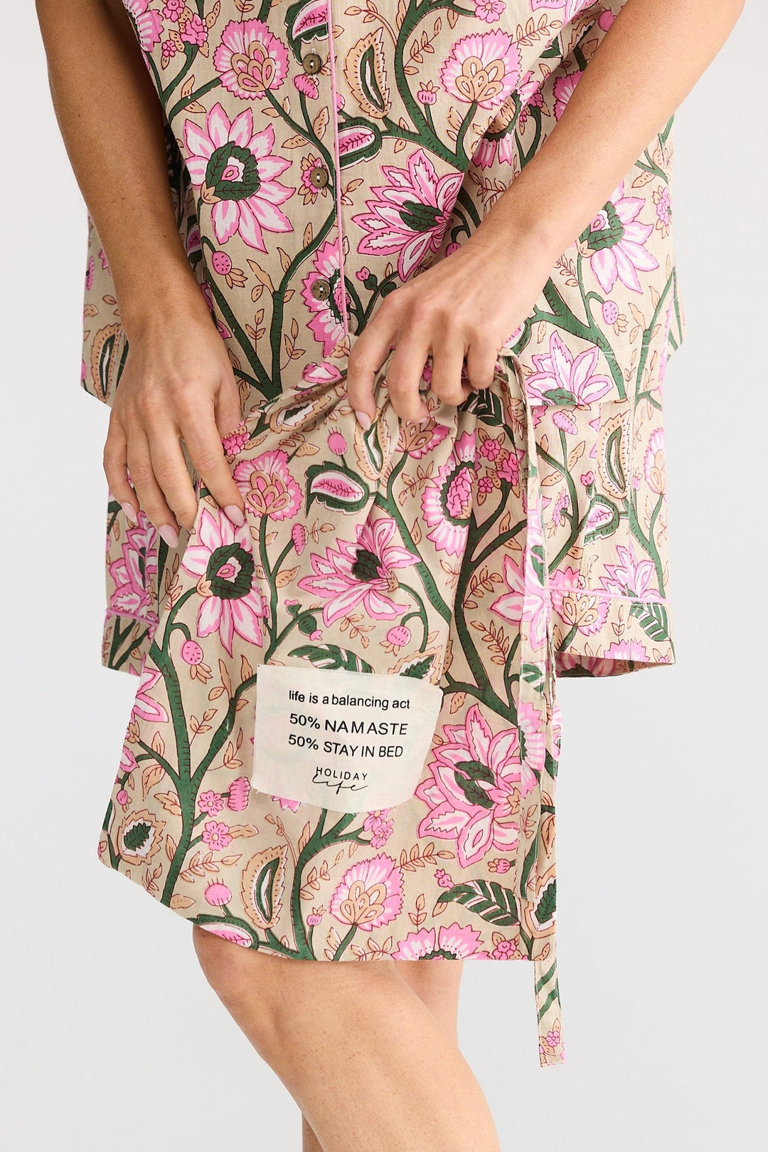 Floral-patterned garment on a plain background