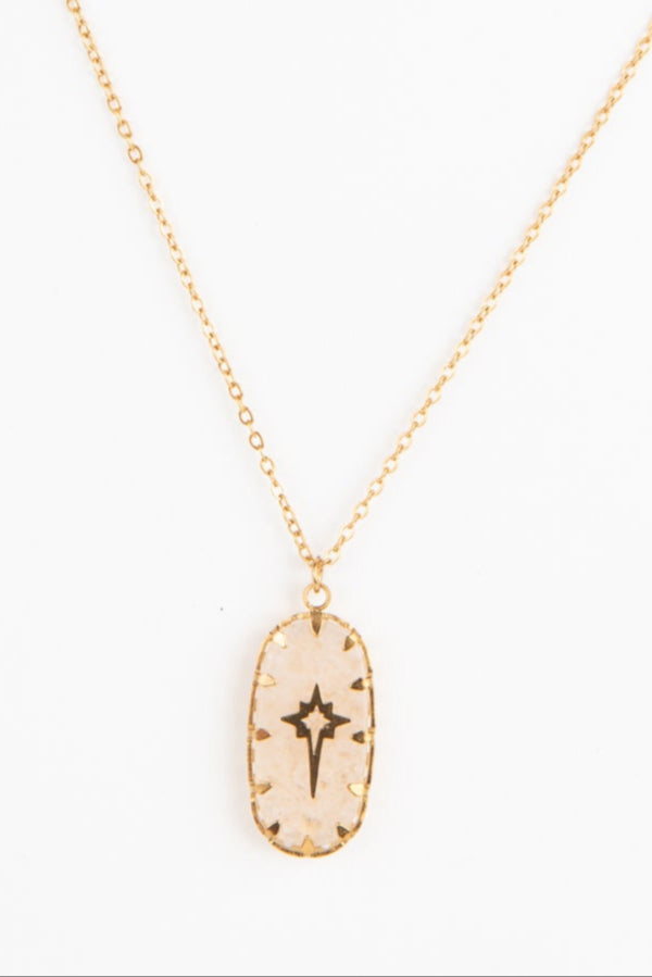 Shooting Star Necklace - Milky White