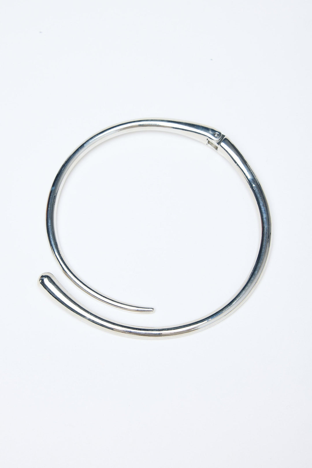 Silver necklace on a white background