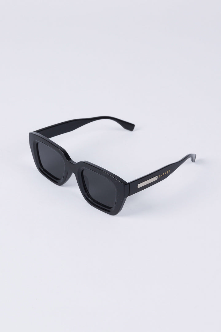 Black sunglasses on a white background