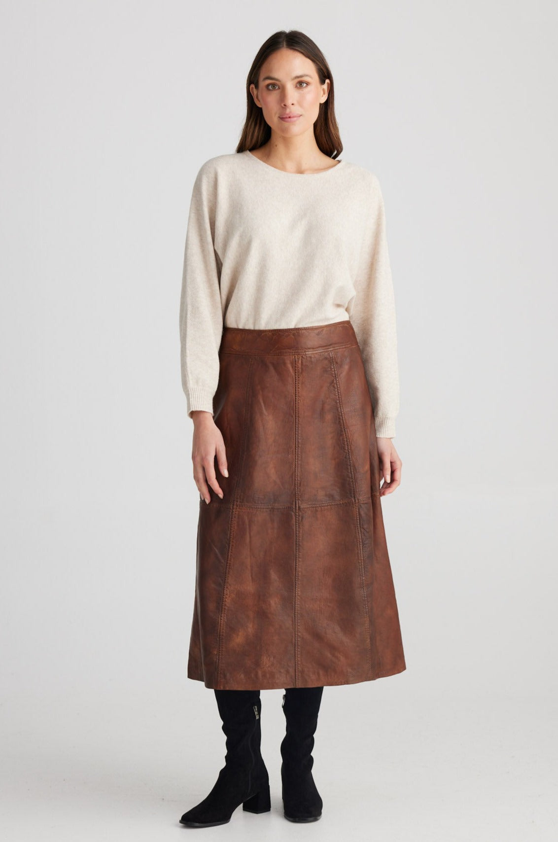 Tan skirt australia top