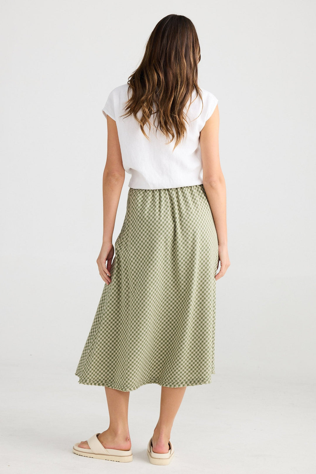 Sicily Skirt - Sage Check