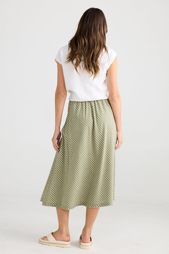 Sicily Skirt - Sage Check