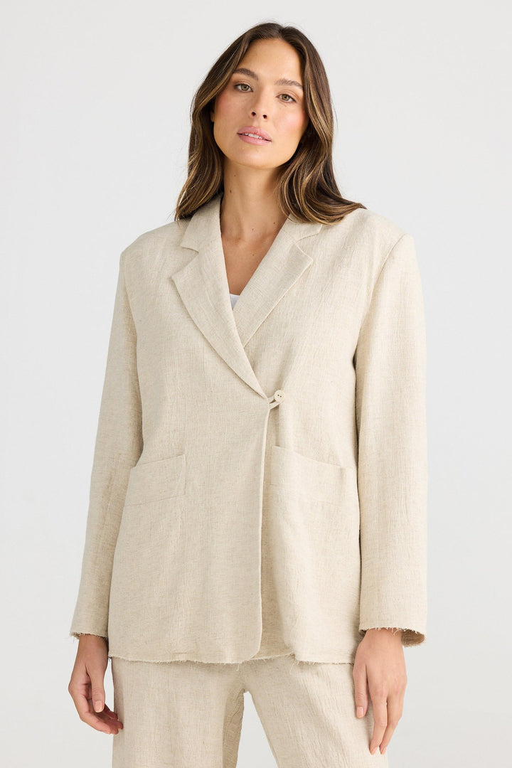The Edit Blazer - Natural Jaquard