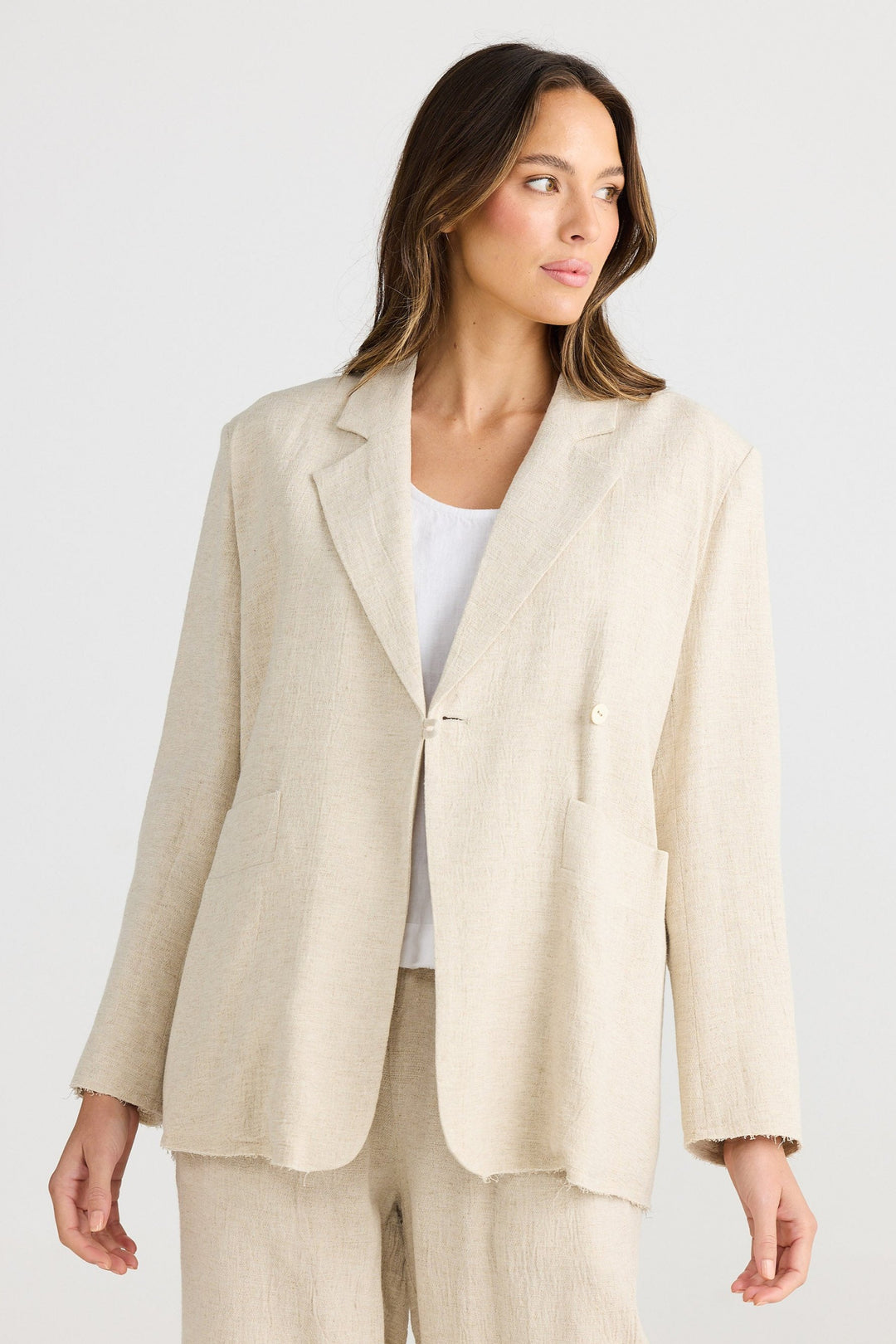 The Edit Blazer - Natural Jaquard