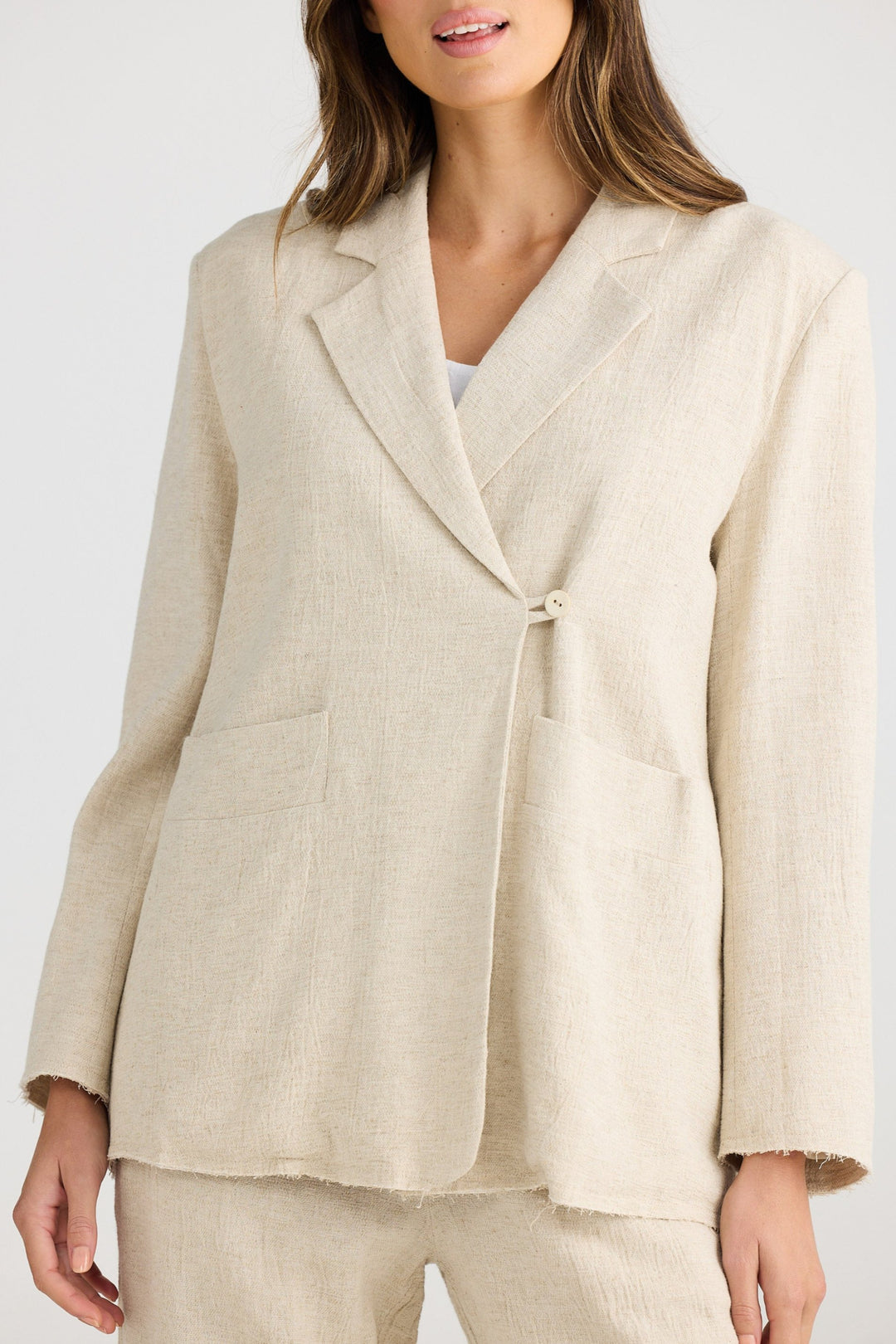 The Edit Blazer - Natural Jaquard