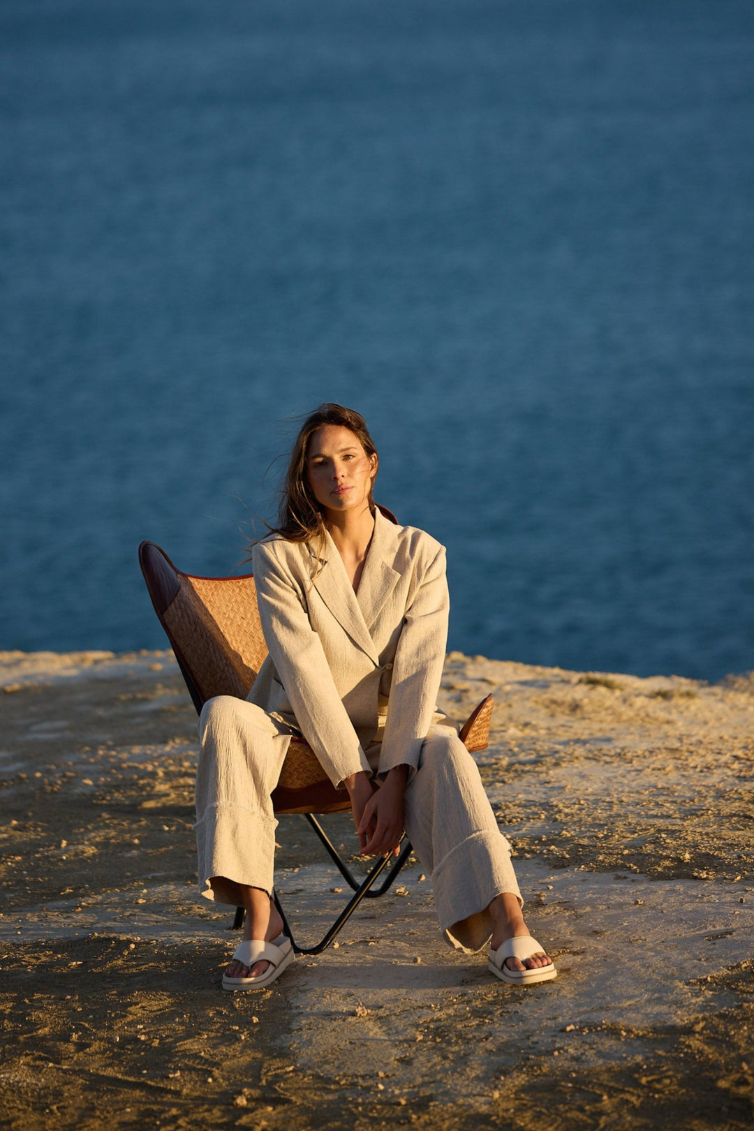 The Edit Blazer - Natural Jaquard