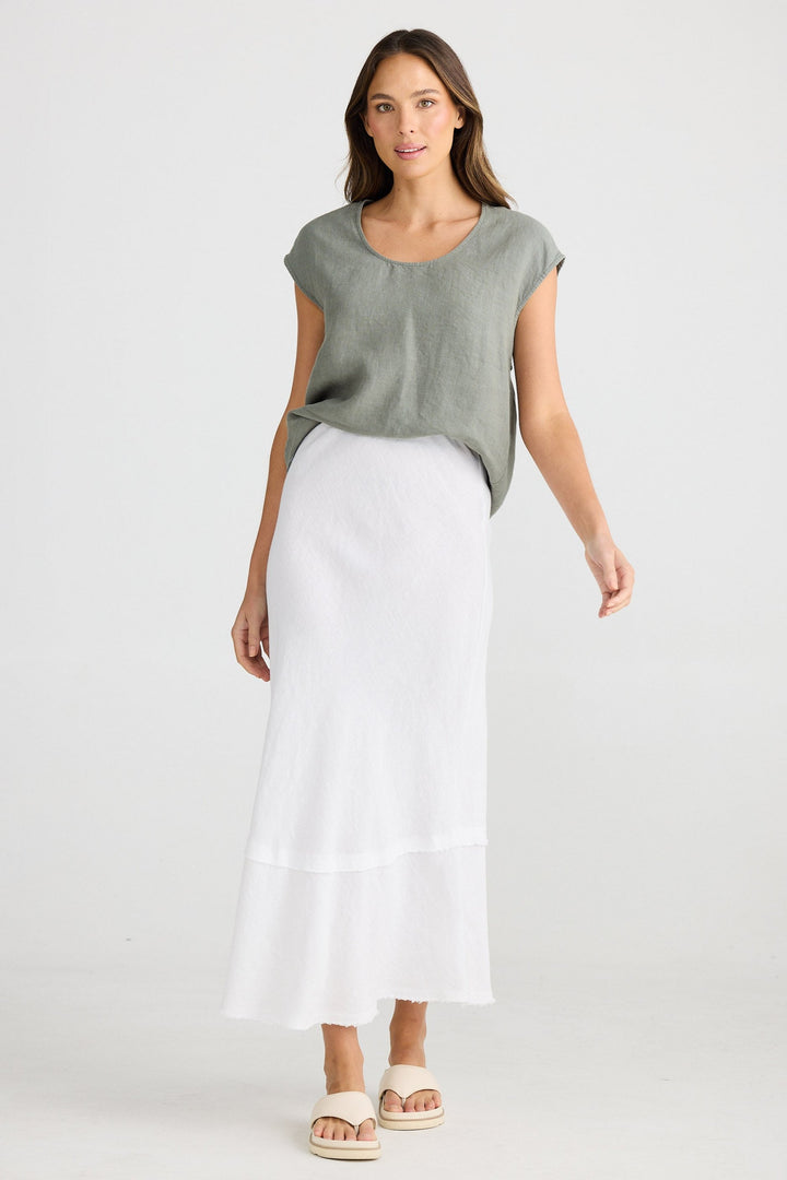 Pisa Skirt - White Linen