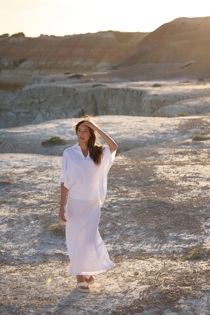 Pisa Skirt - White Linen