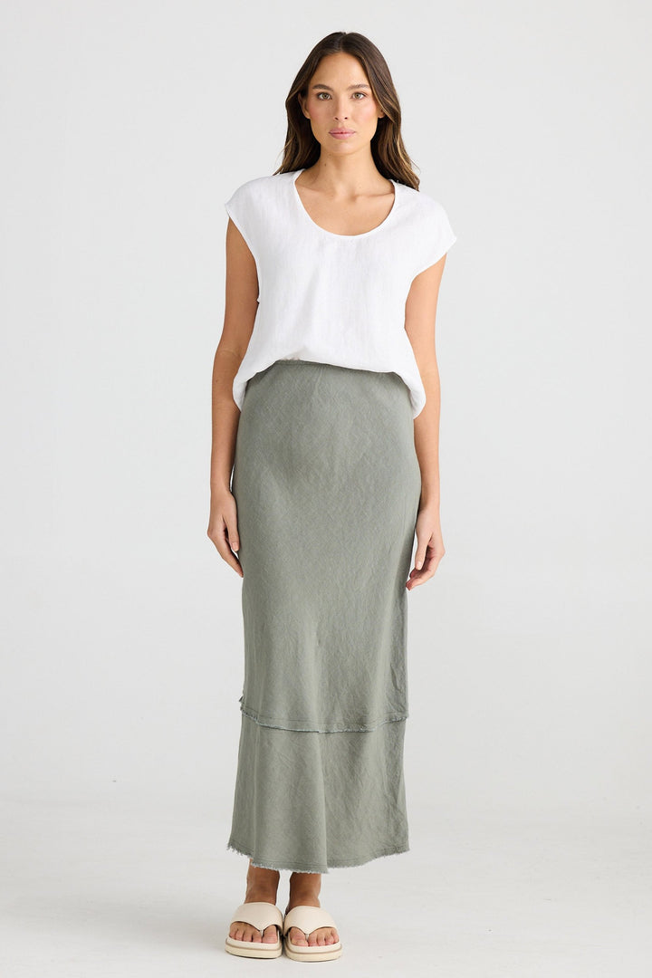 Pisa Skirt - Pistachio Linen
