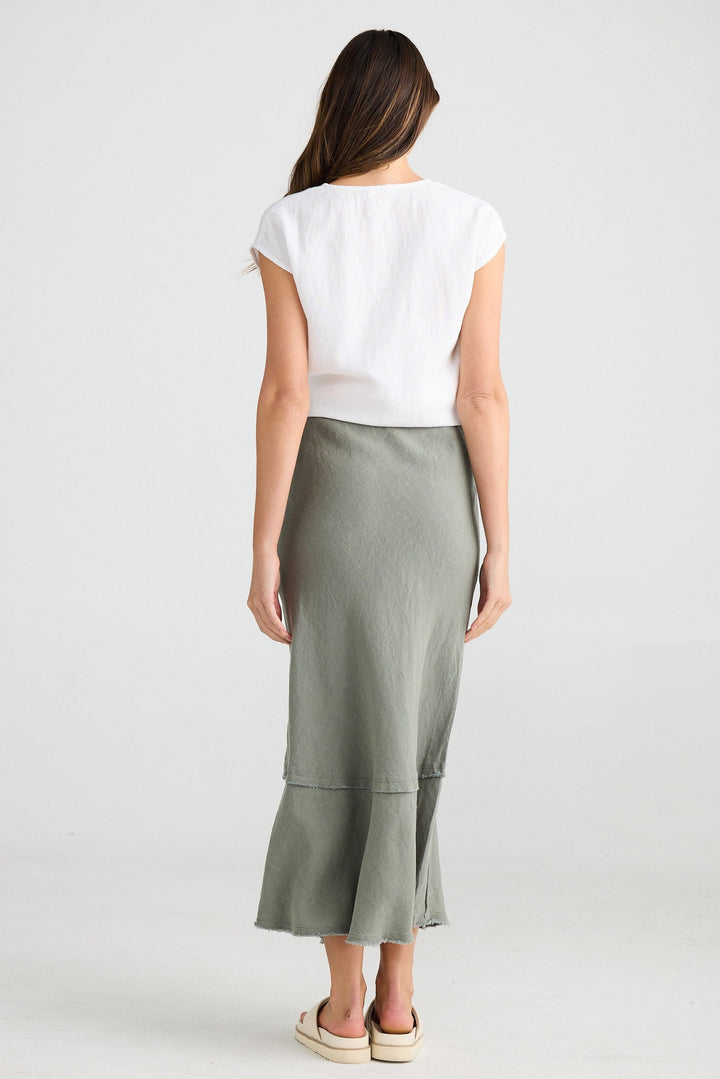 Pisa Skirt - Pistachio Linen