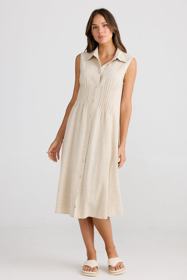 Florentine Dress - Natural Jaquard