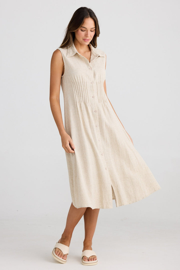 Florentine Dress - Natural Jaquard