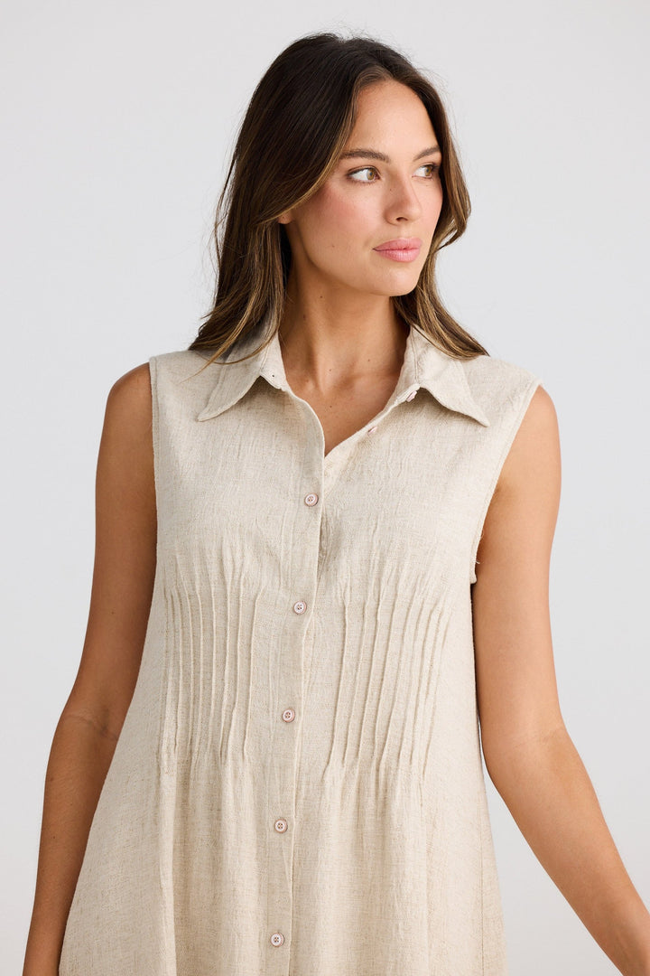 Florentine Dress - Natural Jaquard