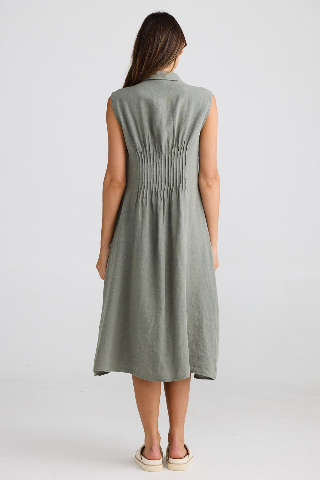 Florentine Dress - Pistachio Linen