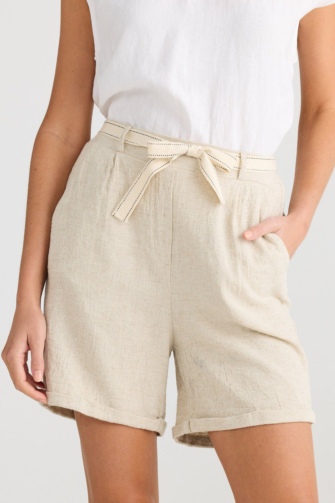 Positano Short - Natural Jaquard
