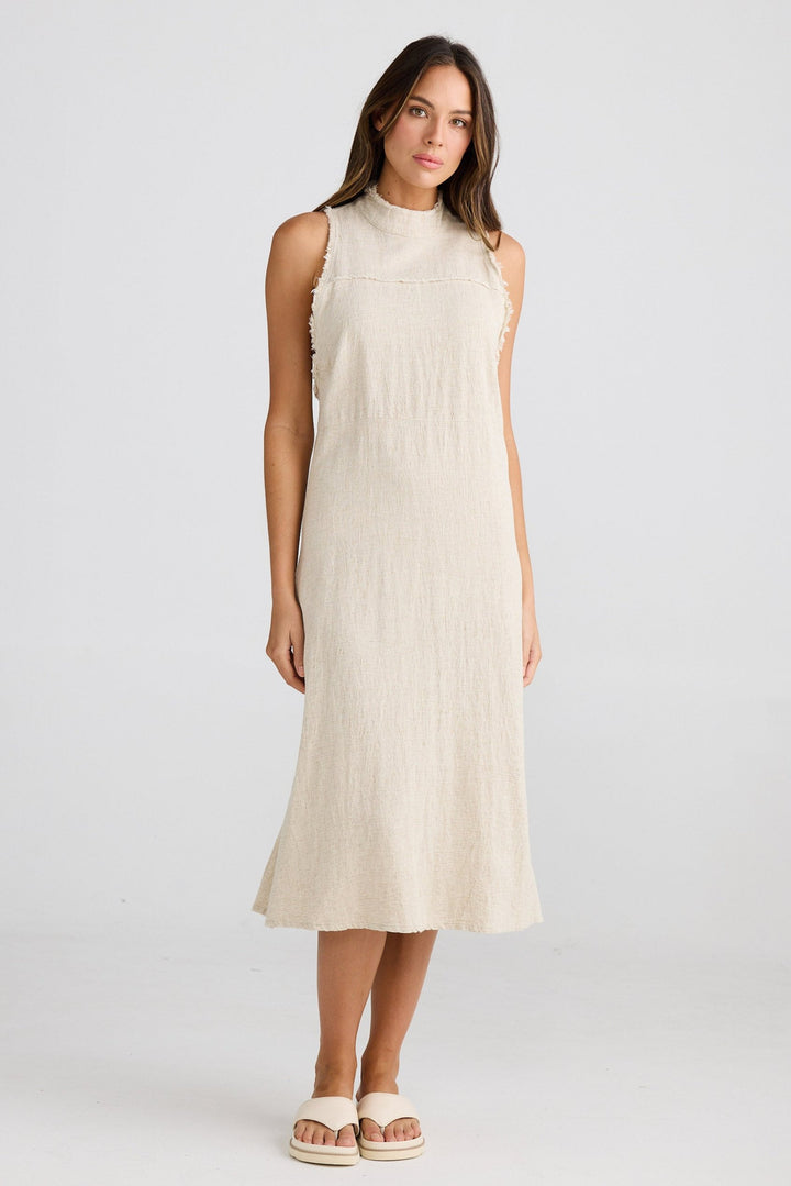 Helaina Dress - Natural Jaquard