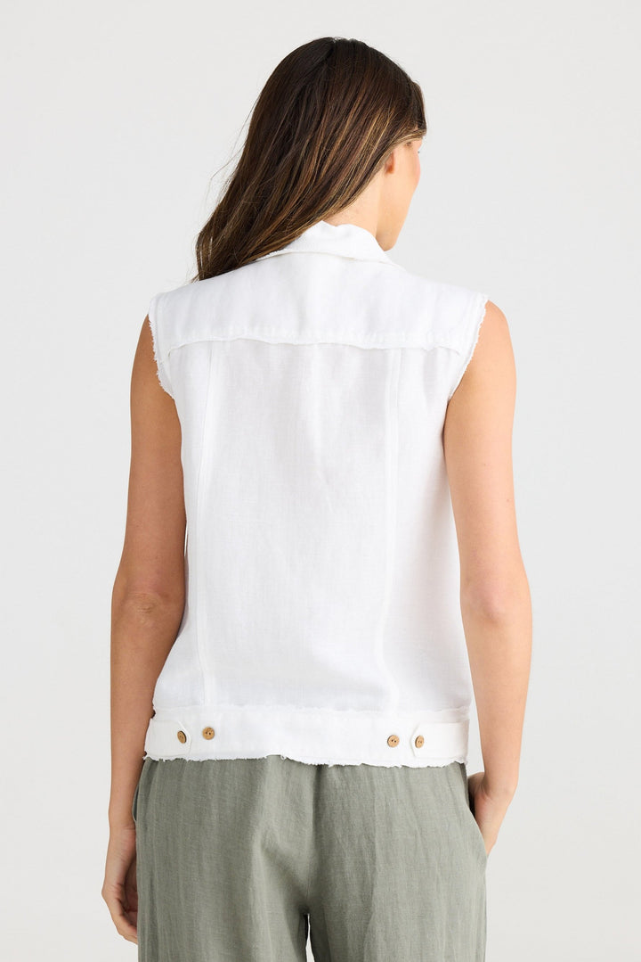 Monza Vest - White Linen