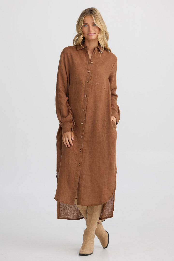 Castro Overshirt - Cocoa Linen
