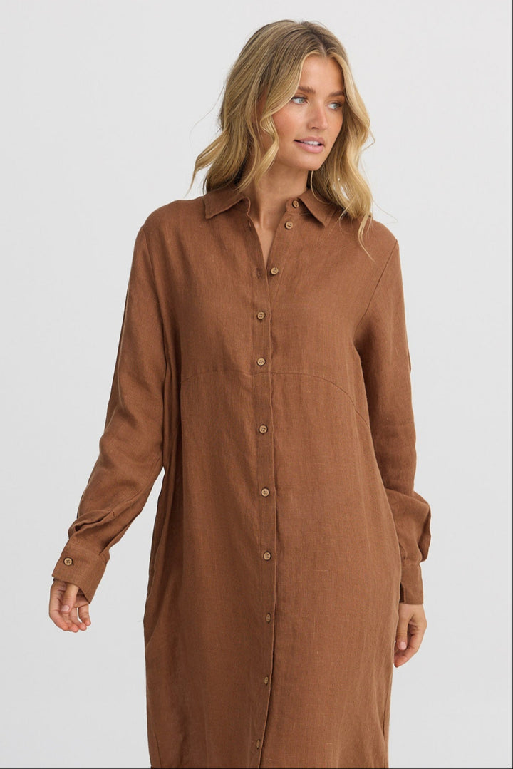 Castro Overshirt - Cocoa Linen