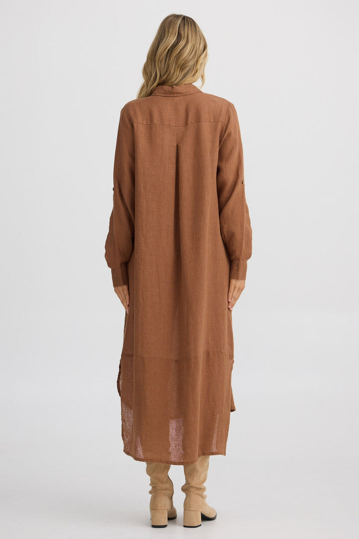 Castro Overshirt - Cocoa Linen