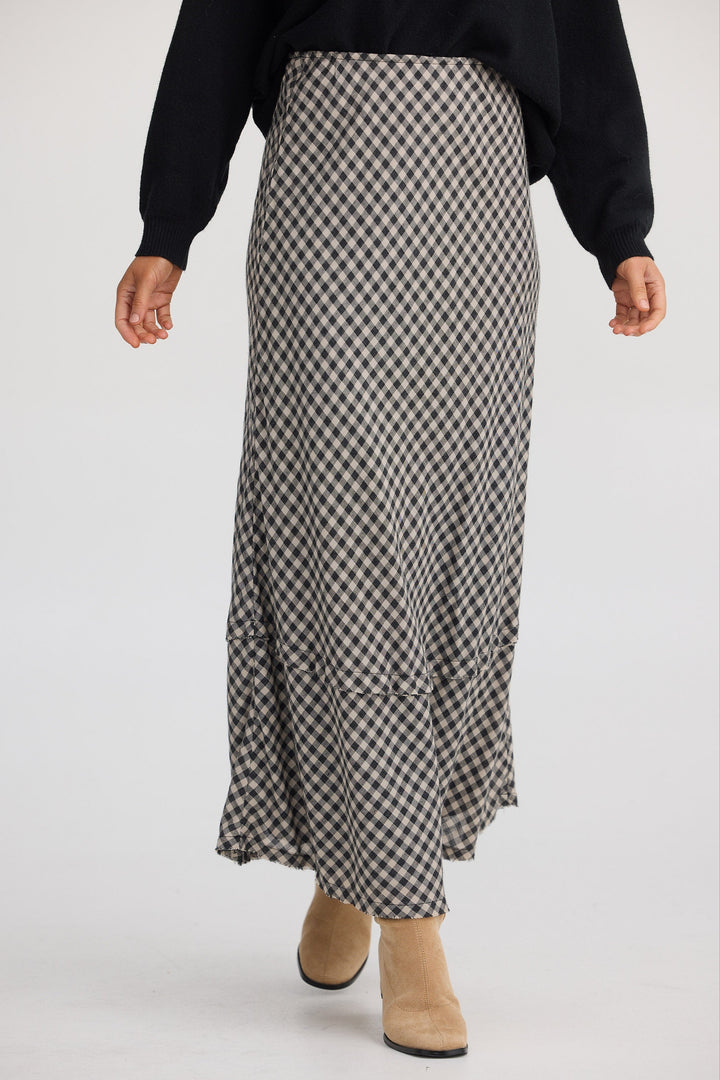 Pisa Skirt - Natural W Black Check