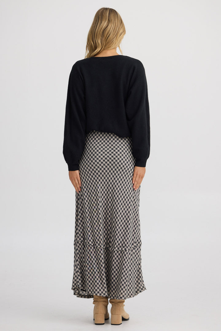 Pisa Skirt - Natural W Black Check