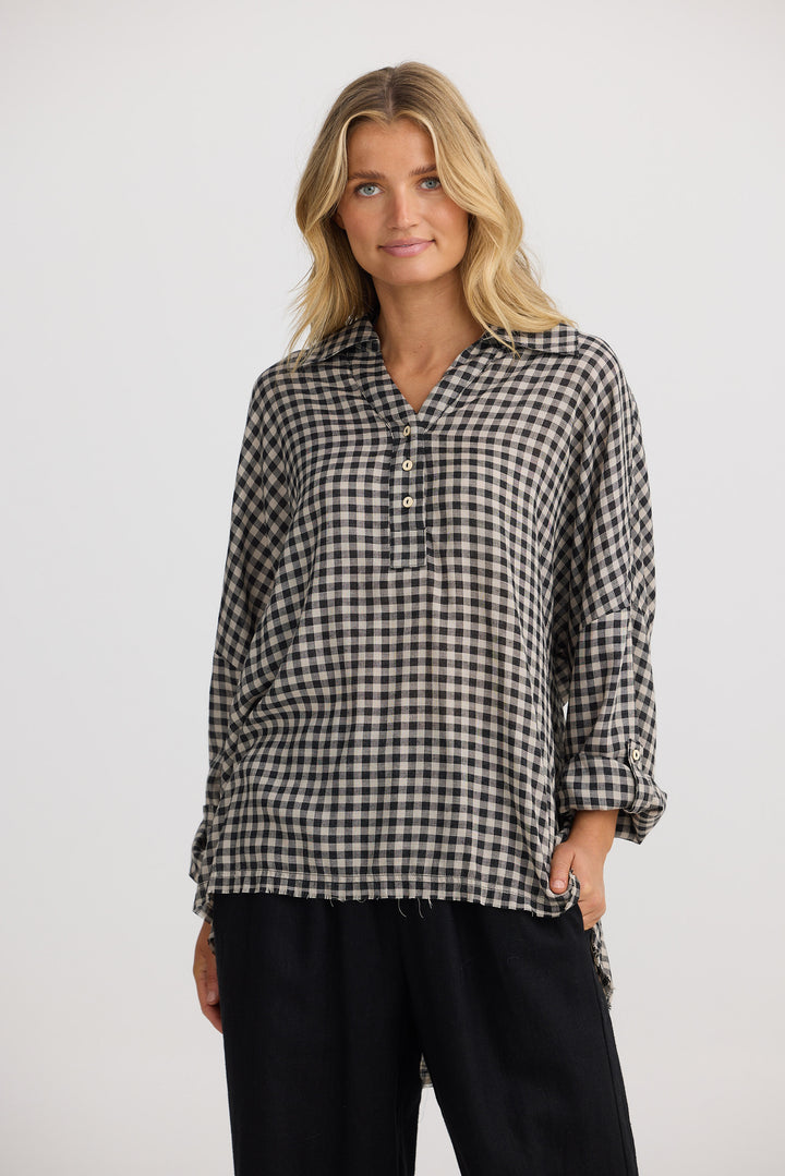 Amar Shirt - Natural W Black Check