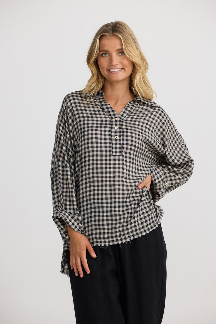 Amar Shirt - Natural W Black Check