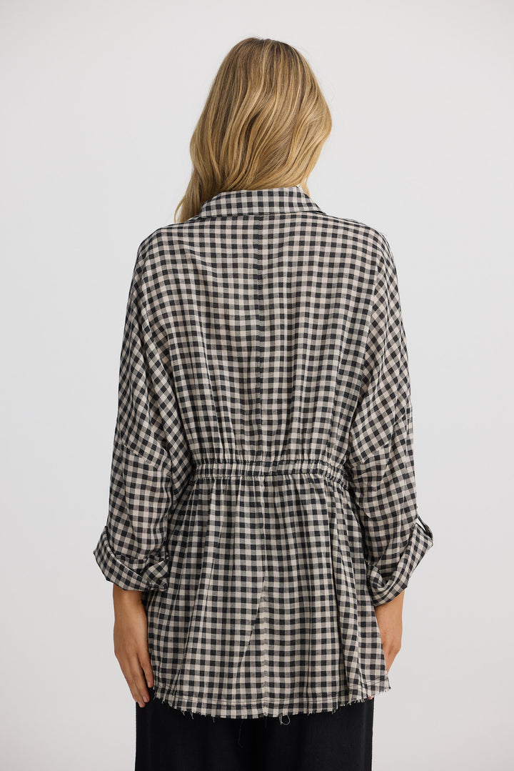 Amar Shirt - Natural W Black Check