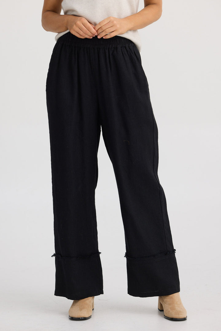Sienna Pant - Black Linen