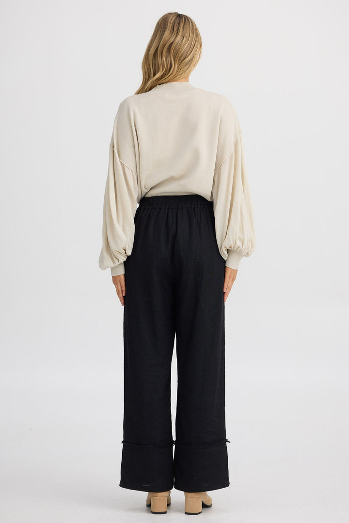 Sienna Pant - Black Linen