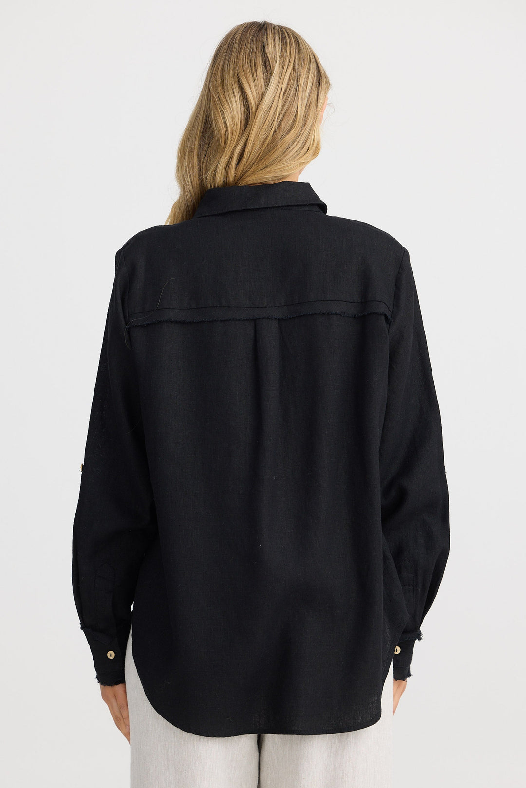 Cadiz Shirt - Black Linen