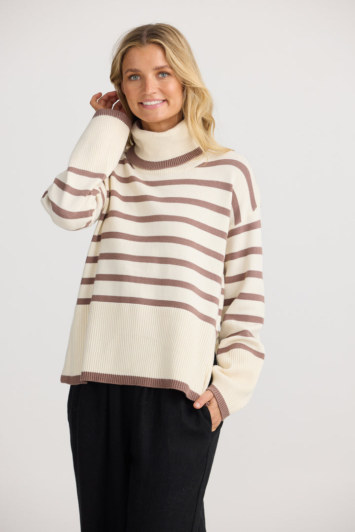 Mercury Knit - Taupe Stripe