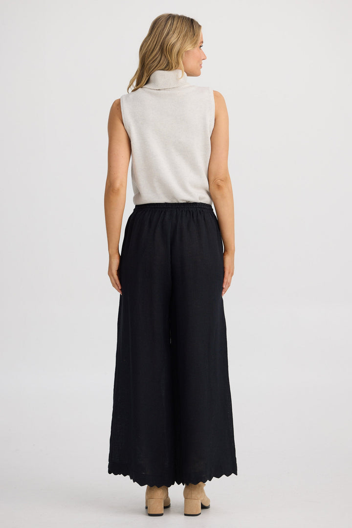 Sardinia Pant - Black Linen