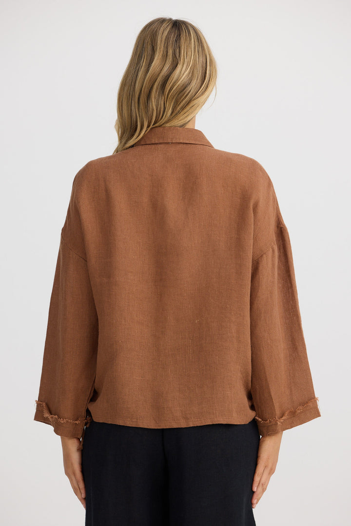 Sardinia Shirt - Cocoa Linen
