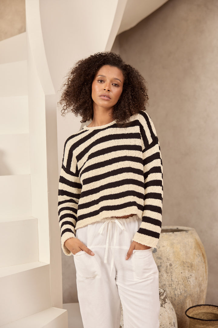 Keo Knit - Natural W Black Stripe